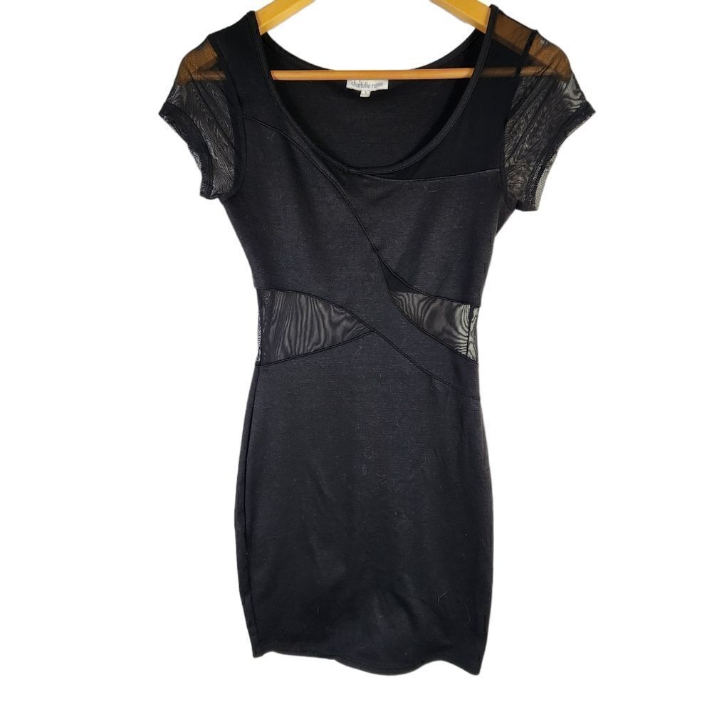 Charlotte Russe black bodycon mesh dress